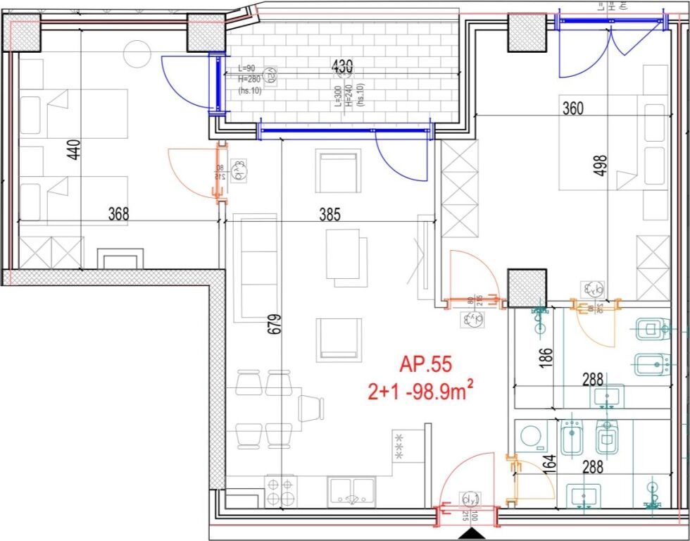 Apartament per shitje 2+1+2 ne Don bosko