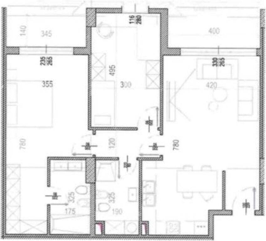 Apartment 2+1+2 for sale at Riverside Residence, New Ring, Astir, Former Aviation Field, Former Bus Park.