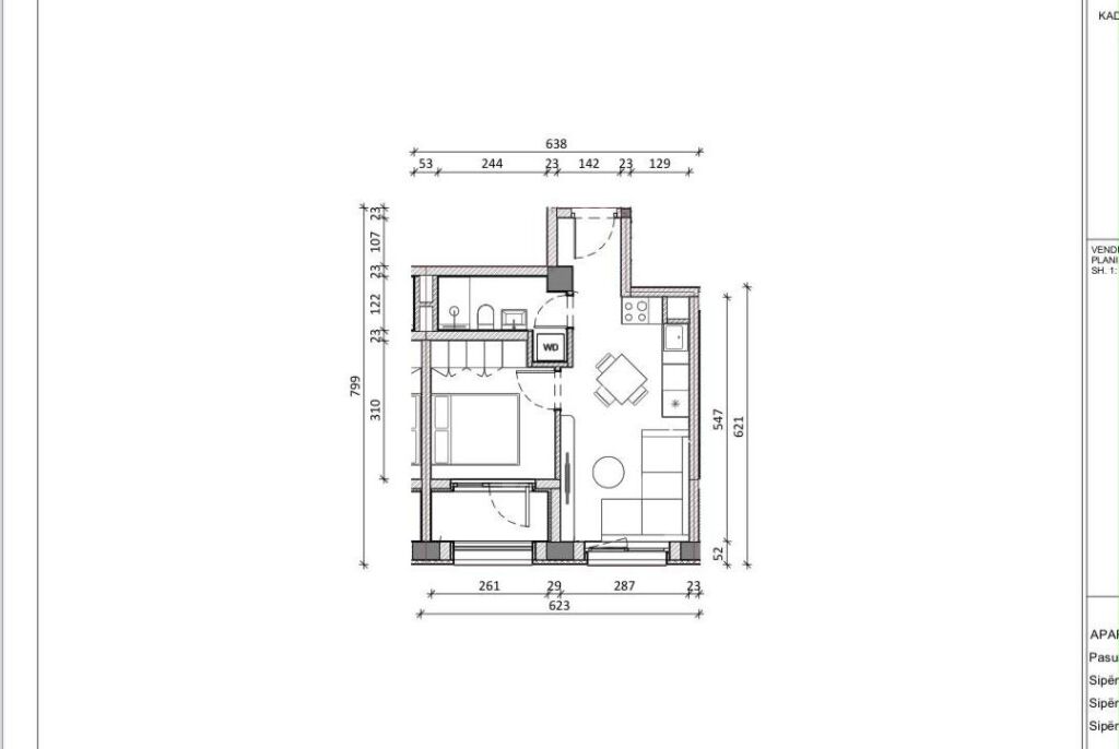 Apartment 1+1 for sale at Kadiu Complex, Ali Demi Street.