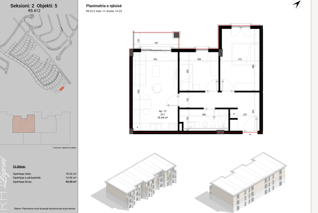 Apartament 2+1 në Shitje te Rolling Hills Lake, Tiranë