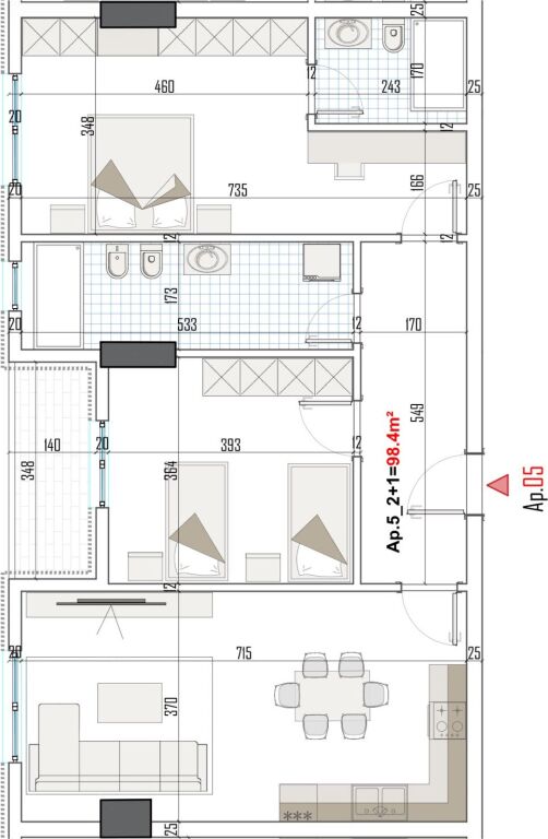 Apartment 2+1+2 for sale Paskuqan Finished