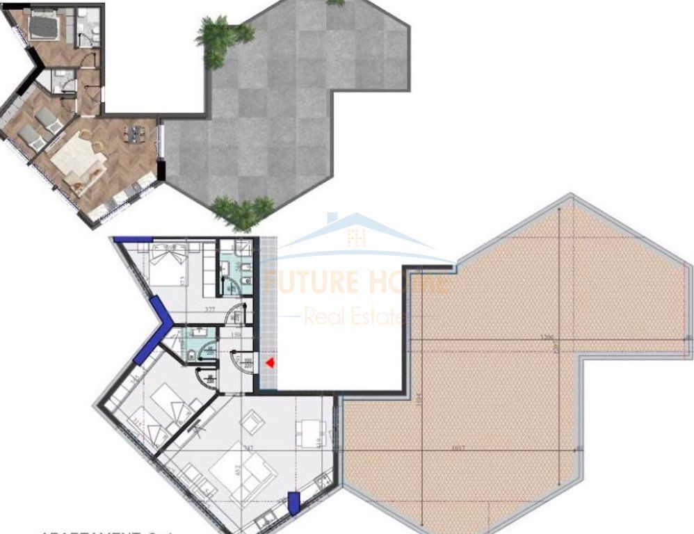 Apartment 2+1+Veranda, Colonnade Building, Dritan Hoxha Street