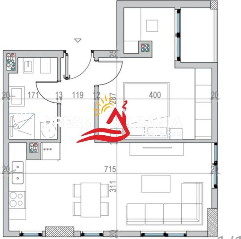 Appartamento 1+1 in Vendita a Mali Robit, Golem (41111591)