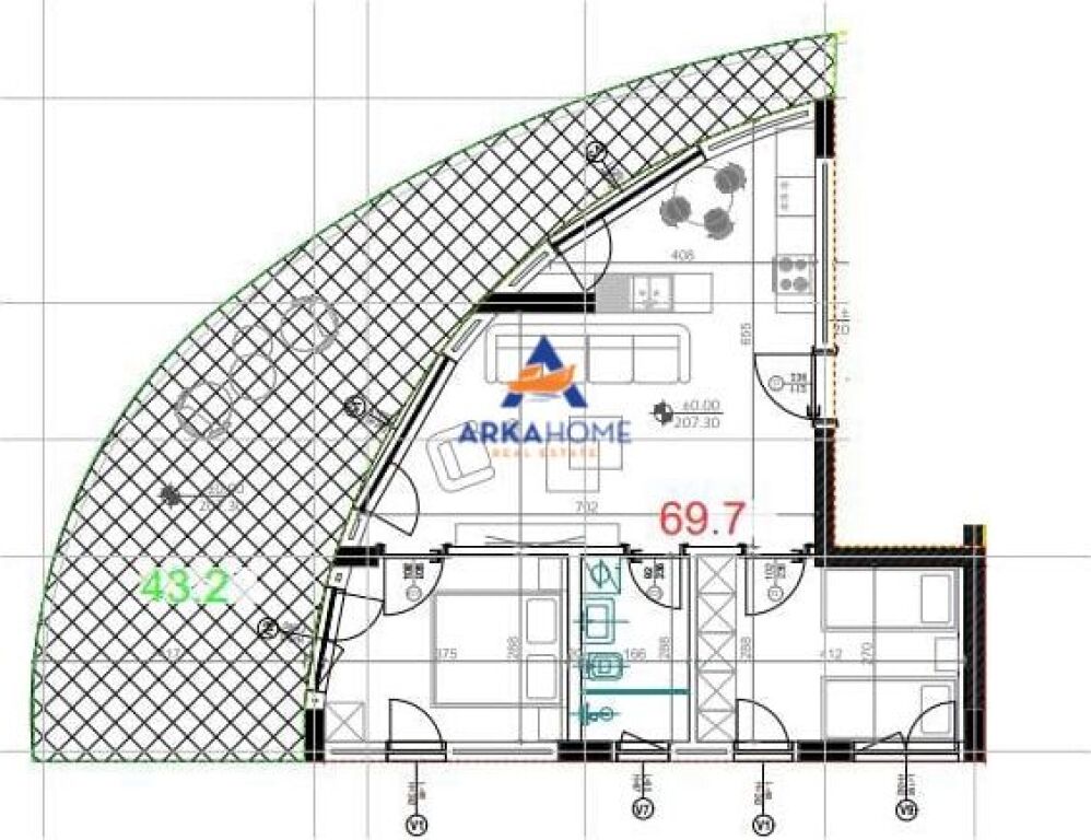 VENDESI APPARTAMENTO 2+1 "TEK KODRA E DIELLIT 2" 197.000 EURO