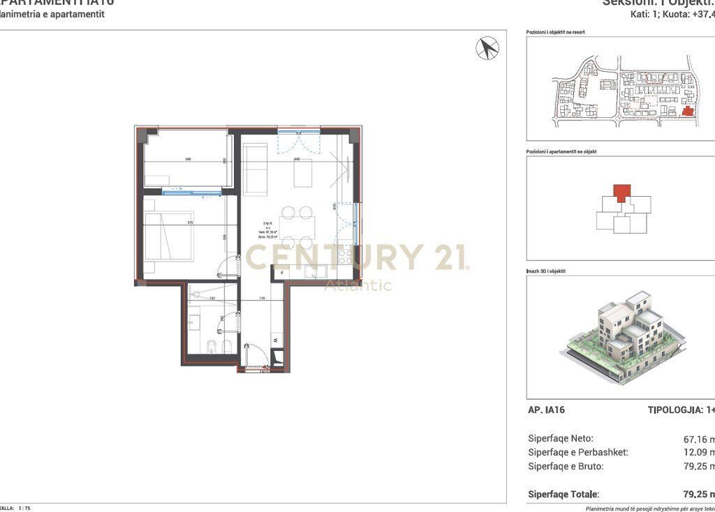 Santorin 2 , 1+1 In Vendita a Dhërmi, Vlorë - 213,975€ | 79.25 m²