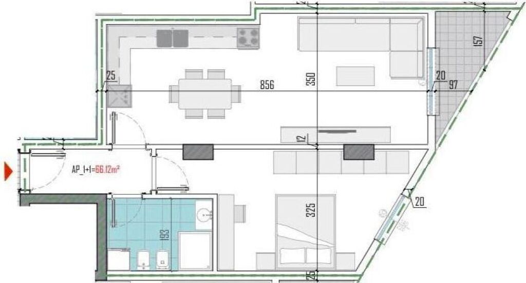 Shitet apartament 1+1 ne zonen e Paskuqanit