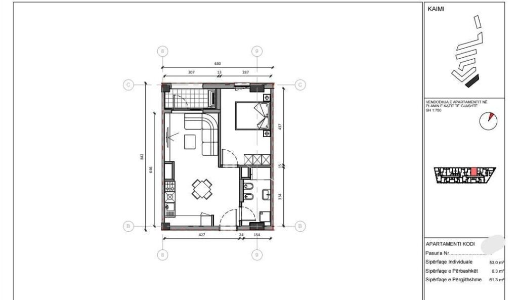 🏠SHITET: 1+1 📍Ali Demi ( Rezidenca Kaimi) - 120,000€ - Pallat V.2024 - K.6 - 62m² || E Pabanuar✨️ - Me Hipoteke, Mundesi Kreditimi