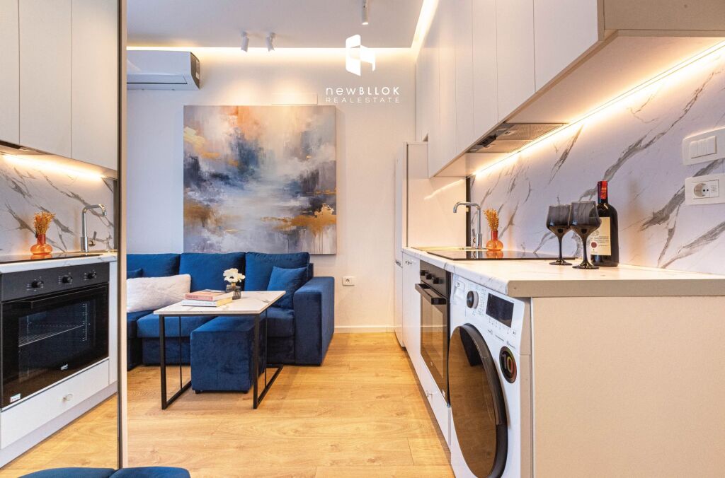 🏠 IN AFFITTO: Appartamento 1+1 📍Ali Demi (Residenza MANGALEM) – 40.000 Lek/Mese – Anno di Costruzione: 2022 – 4° Piano – 39 m² – Arredato da un Architetto 🔥