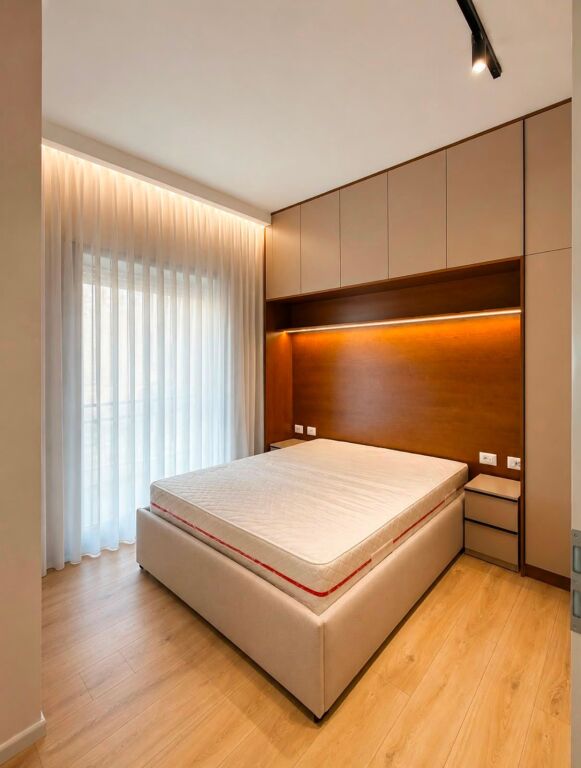 Jepet me qera apartament 1+1 dhe ballkon tek Rezidenca Kadiu, Ali Dem
