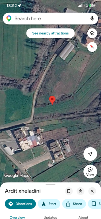 Shitet 2300 m2 toke me certifikate Dritas Tapize