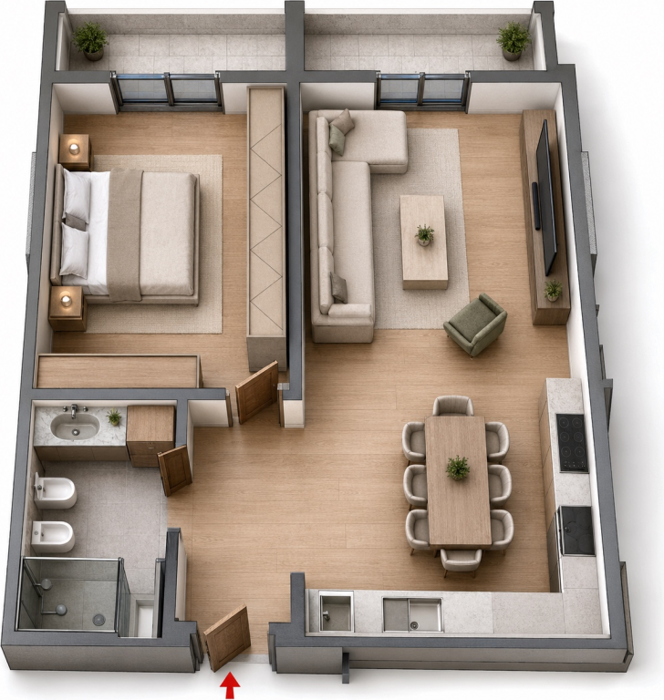Apartment 1+1 for Sale - Paskuqan, Color Splash Residence