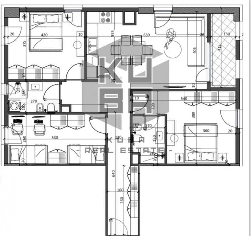 Shitet apartament 3+1+2, 126m2, në Kamëz pranë Rrethit të Ullirit. 