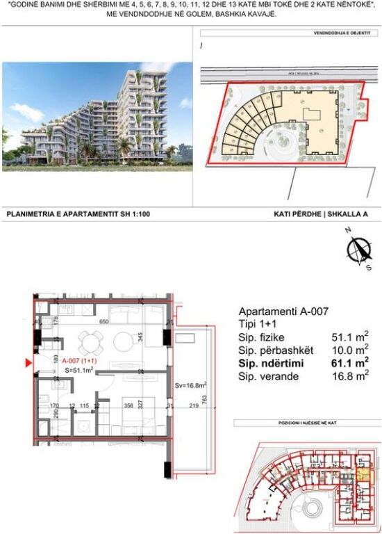 Apartament 1+1 Për Shitje në Super Rezidencen TIKTALIK
