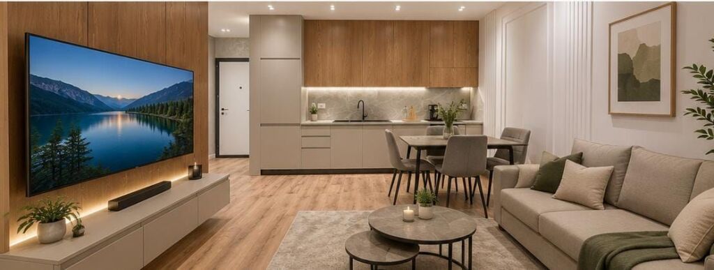 Bulevardi i ri, jepet me qera apartament modern 1+1.