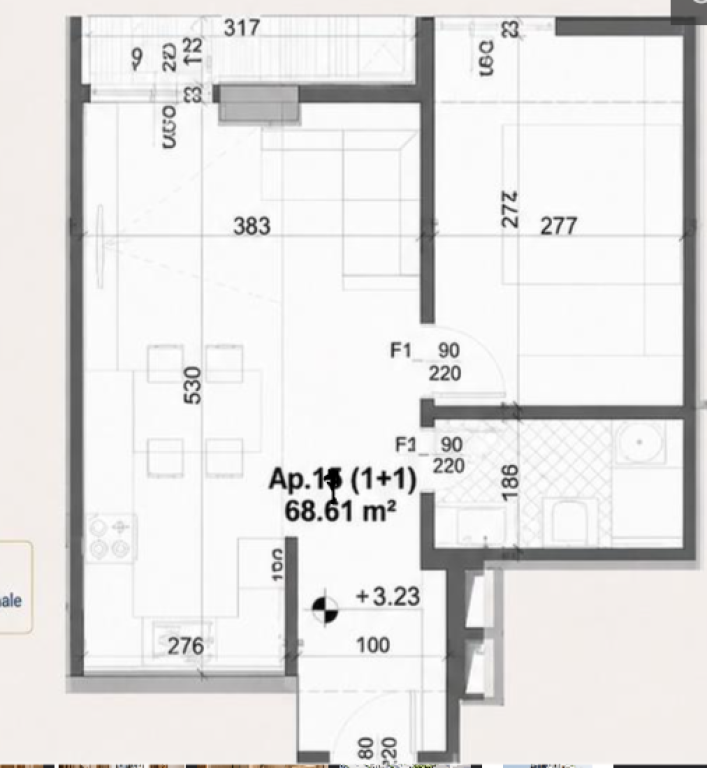 Apartment 1+1 for Sale at the Former Aviation Field Tirana
