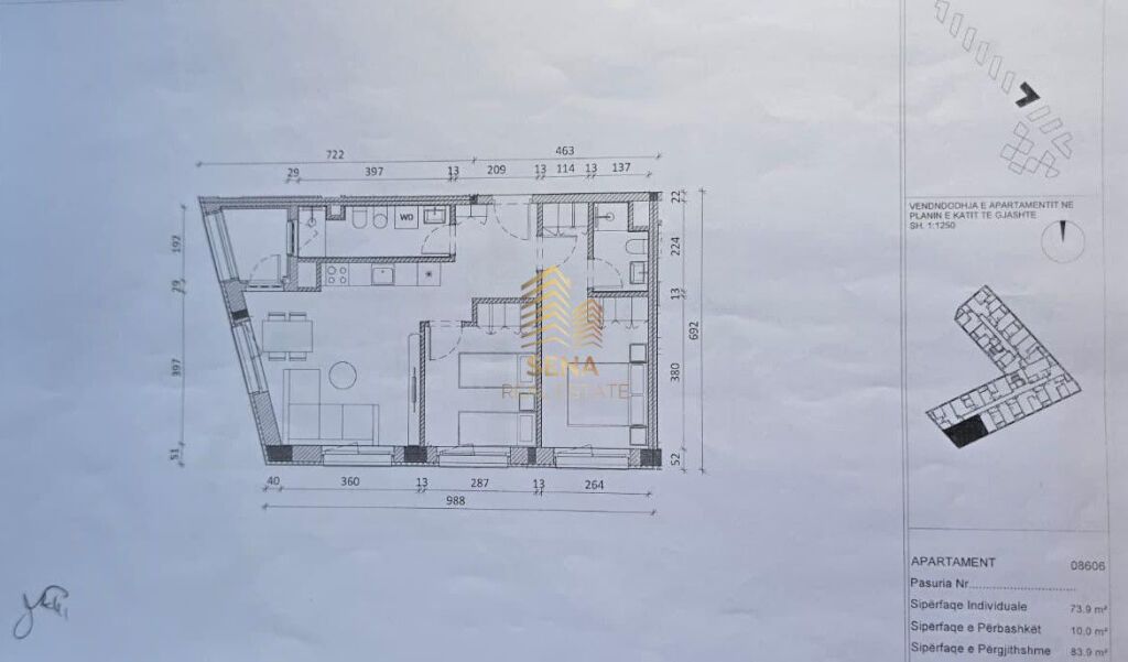 Shitet, Okazion Apartament 2+1+2WC+Blk, Ali Demi- Rezidenca Kadiu, 134.000 Euro