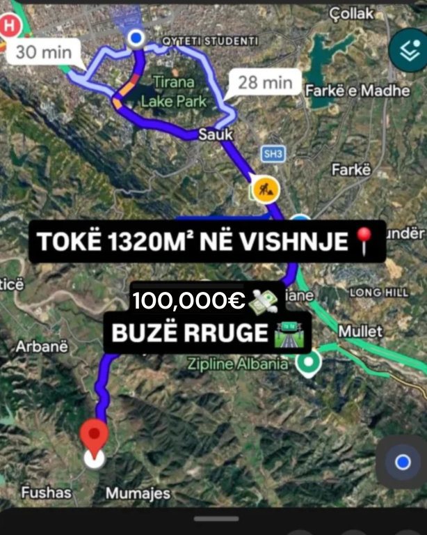 ⛰️ FOR SALE: Agricultural Land 1320 m² ( VISHNJE - TEG 🟣) 📍In the middle of nature 🌳 100,000€ Direct Price Beside the Road 🔥🛣️