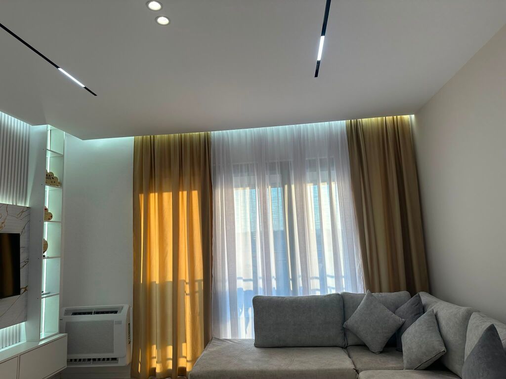 🏢 New Boulevard, Ndregjoni Complex, 1+1 apartment for rent, newly furnished. 63,000 Leke