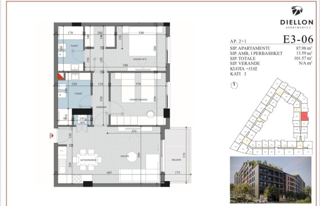 SHITET APARTAMENT 2+1 NË PASKUQAN,TIRANË