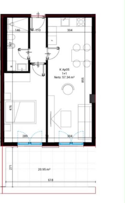 Shitet apartament 1+1 ne Square Village Santorini 2 ,Dhermi