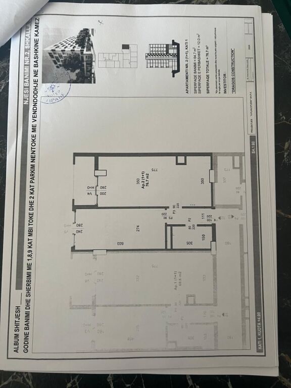 SHITET: 1+1 Perfekt ✨️ Kamëz 76.7m² ( 📍Fiks Te Pedonalja e Re ) 🌇 Kati 2, Ndërtim i ri 2026 | Çmimi: 71.000€ 💶 Planimetri Ultra ✅️