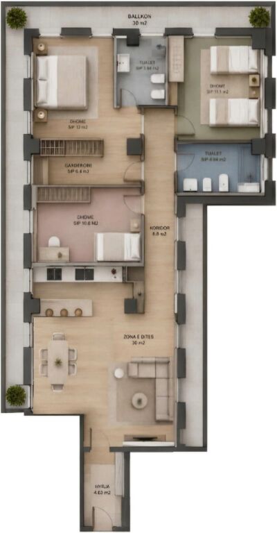 Apartment 3+1 for sale near the former Blloku, close to LSI, Willson Square.