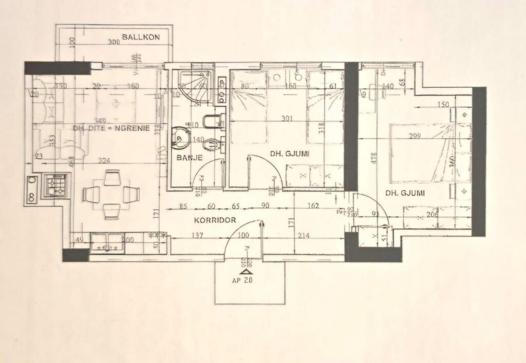 Apartment 2+1 for sale at the former Aviation Field, Dritan Hoxha Street, Lapraka.