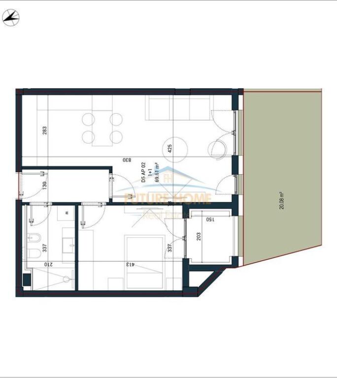 Shitet, Apartament 1+1, Sun Palasë Residence