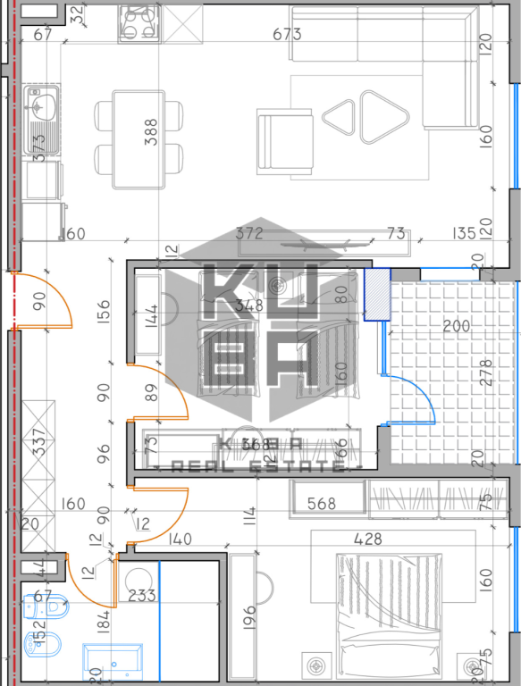 Super price! Apartment 2+1 for sale in Kamëz near the Schools.  82 million lek