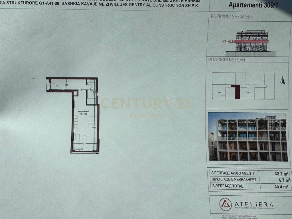 EXCLUSIVE! Studio for sale at the Residence “Mes Pishave” Mali i Robit !! 45,400 €