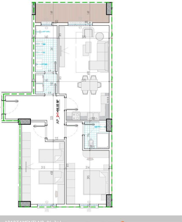 Shitet apartament 2+1+2