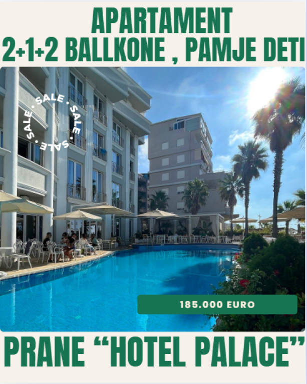 APARTMENT 2+1 WITH SEA VIEW – NEAR HOTEL PALACE, DURRËS