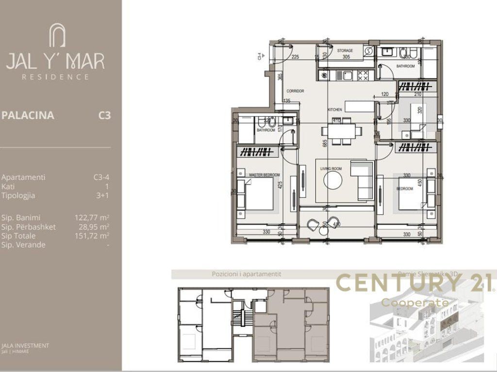 EKSKLUZIVE!!! SHESIM APARTAMENT 3+1+2 ME PAMJE NGA DETI NE KOMPLEKSIN "JAL Y MAR" RESIDENCE