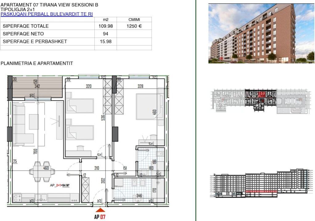 Shitet Apartament 2+1 – Tirana View Paskuqan