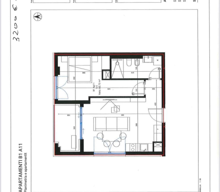 Apartment 1+1 for sale at Square Village Complex, Dhermi, Palase, Himare, Drimadhe, Drymades.