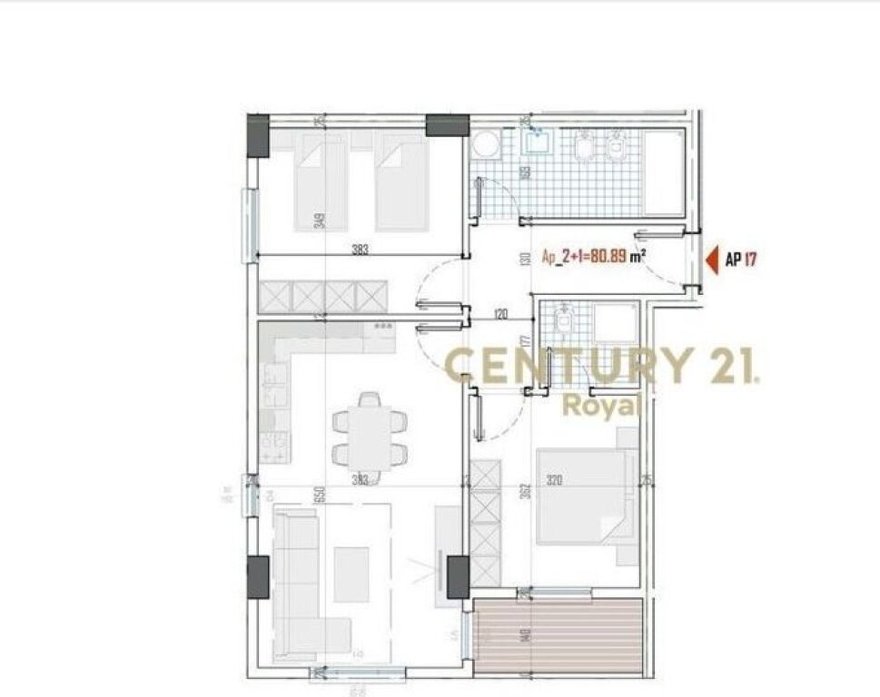 OKAZION! 1050 EURO/M2-APARTAMENT 2+1+2 PËR SHITJE NË PASKUQAN PLUS POST PARKIMI