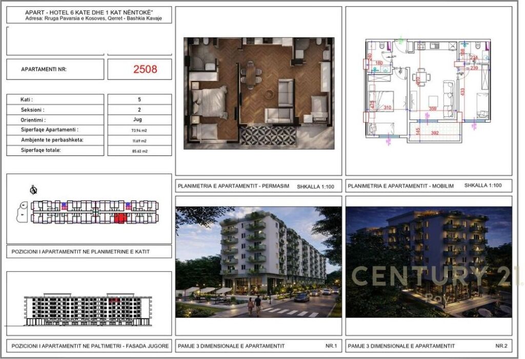 SHITET APARTAMENT 2+1 TEK ERDIAR RESIDENCE, QERRET!