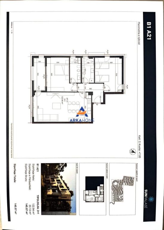 VENDESI APPARTAMENTO 2+1 "SUN PALASË RESIDENCE" 406.000 EURO