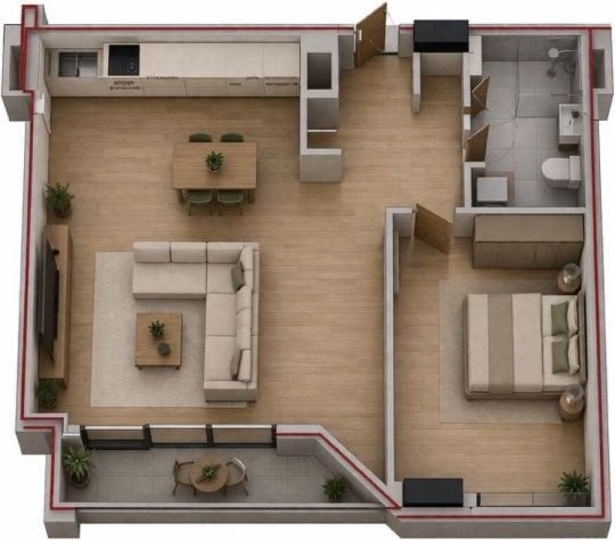 Apartament ne shitje 1+1 Lavanderi Casa Italia