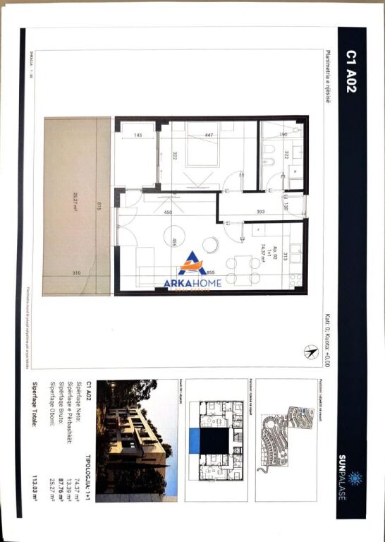 FOR SALE APARTMENT 1+1 "SUN PALASË RESIDENCE" 280,728 EURO