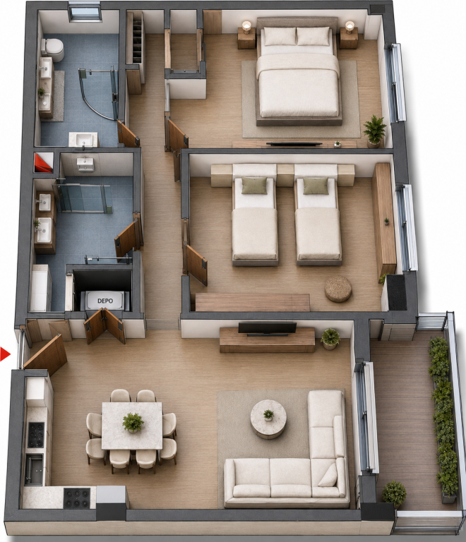 ✨ Shitet Apartament 2+1+2 me Depo 📍Paskuqan, Diellon 2