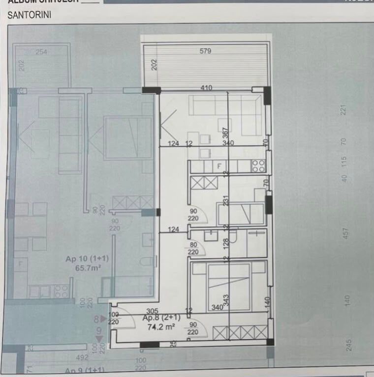 Appartamento 2+1 completamente arredato in vendita a Santorini 1, Dhermi, Palase, Vlore, Himare, Drimadhe, Drymades