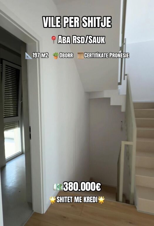 Shitet vile 3 kateshe tek Rezidenca Abba , Sauk , Farke , Liqeni i Farkes .