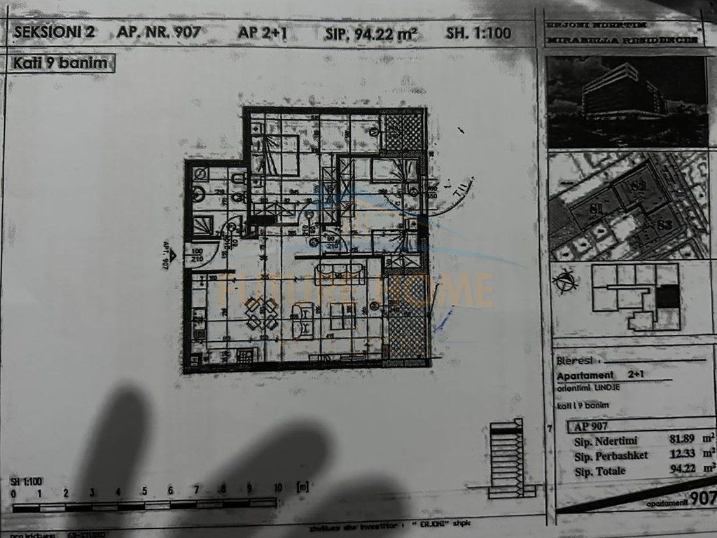 Shitet , Apartament 2+1, "Mirabella Residence", Oxhaku , Tiranë