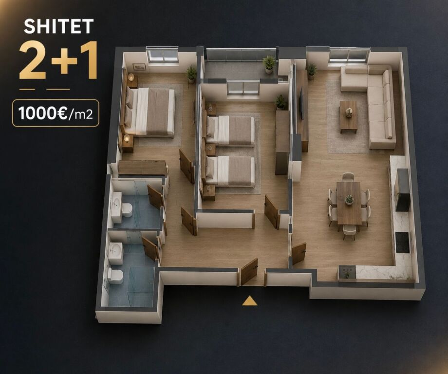 Shitet 2+1 |1000€/m2