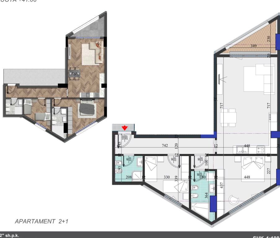 Shitet apartament 2+1+2 tek Rezidenca Colonnade , Laprake , Rruga Dritan Hoxha , Zogu i Zi , ish Dogana .