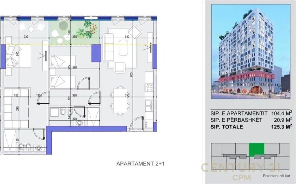 APARTAMENT 2+1+2 PER SHITJE TEK WHITE TOWER, KOMUNA E PARISIT!