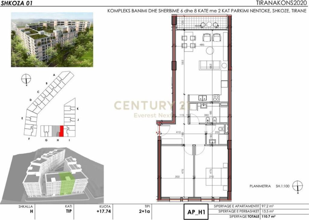 Shitet Apartament 2+1 (Forest Residence)