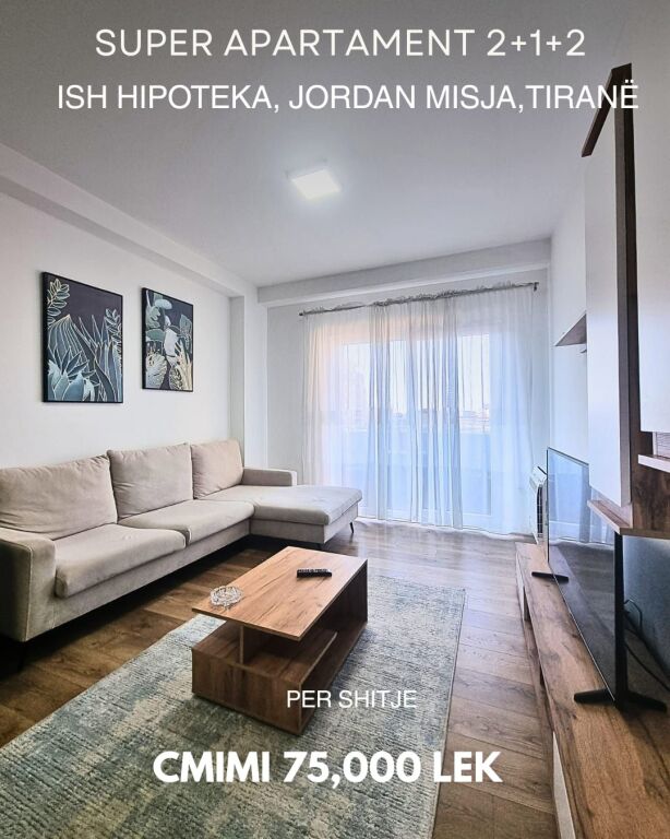 Jepet me qira  apartament 2+1+2  tek Ish Hopoteka Ndertim cilesor  