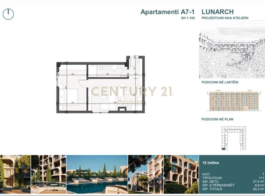 EXCLUSIVE ! Apartament 1+1 për shitje në Lunarch Residence Mali i Robit !